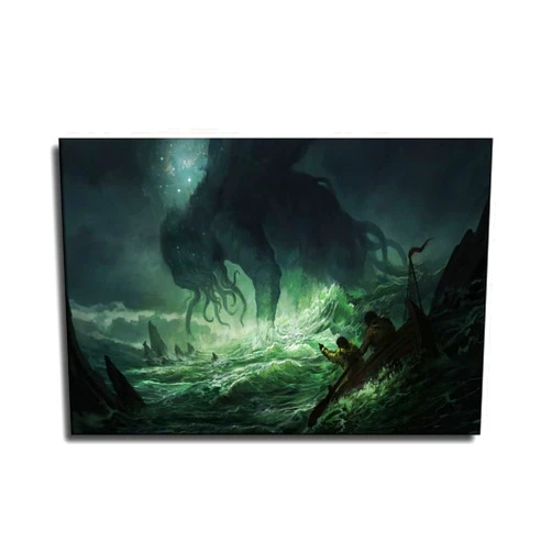 Cthulhu Poster Ocean Depth Sea Cool Wall Decor Poster Decorative Painting Canvas Wall Art Living Room Posters Bedroom Painting 16x24inch(40x60cm)