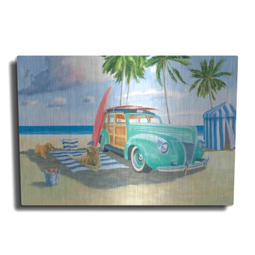 Luxe Metal Art 'Beach Ride III' by James Wiens, Metal Wall Art, 16
