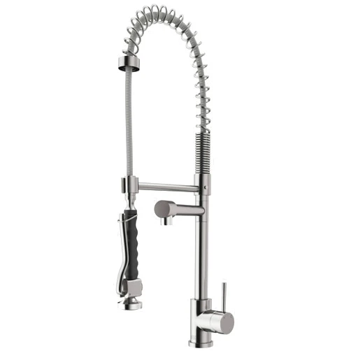 VIGO Zurich 27'' H Single Handle Pull-Down Sprayer Kitchen Faucet in Stainless Steel-VG02007ST