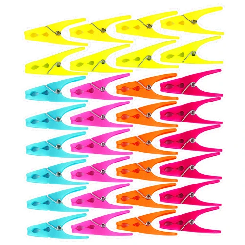 Good Old Values 32 Plastic Clothespins with 6 Bright Assorted Colors