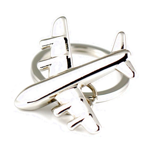 maycom® Fashion Polished Silver Aircraft Airplane Model Metal Keychain Key Chain Ring Keyfob Keyring