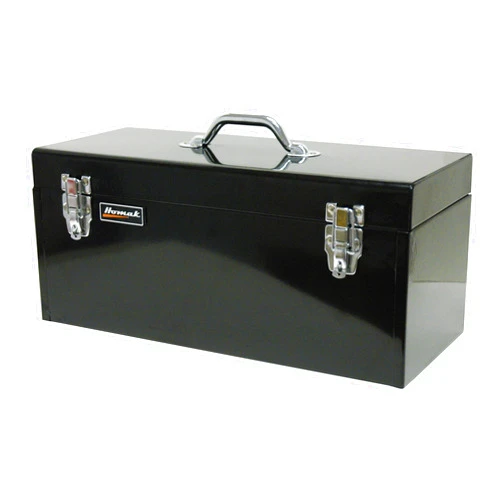 Homak Steel Flat Top Toolbox with Removable Tray, Black, 20 Inches