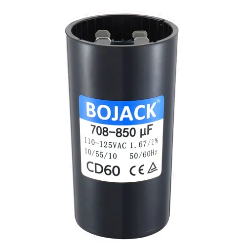 BOJACK CD60 708-850 uF/MFD 110-125 VAC Voltes 50/60 Hz Universal Round Start Capacitor Electric Replacement Parts