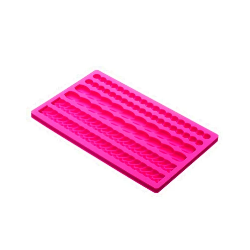Darnell Nehemiah 3D Knit Rope Silicone Pearl Fondant Mould Cake Border Decorating Molds Sugar Icing Gumpaste Kitchen DIY Baking Tools (rose red)