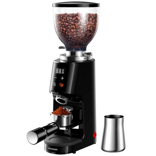 SHARDOR Professional 64mm Burr Coffee Grinder with 100 Grind Settings and All-Metal Chamber, Coffee Bean Grinder with Adjustable Electronic Timer and LED Display, Anti-Static,Black