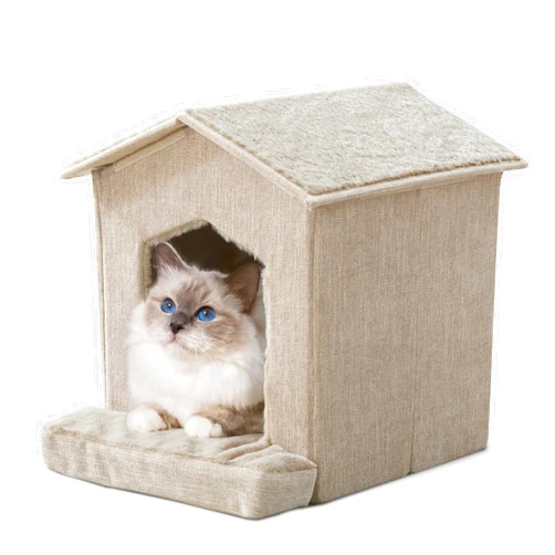 DEBANG HOME Cat Beds for Indoor Cats,Large Cat Houses for Cats,Small Dogs,Cat Cave with Orthopedic Cushion,Foldable Cat Condos,Hideaway,Shelter,Cat Tent for Small and Medium Pet Bed
