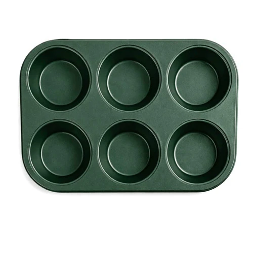 Wee's Beyond Non-Stick Muffin Pan 6 Cup – Easy Release Cupcake Pan 10.5 x 7.5 Inch Carbon Steel Muffin Tray for Baking – Durable Muffin Tins for Cupcakes, Muffins & Mini Cakes – Easy Clean Cupcake Tin