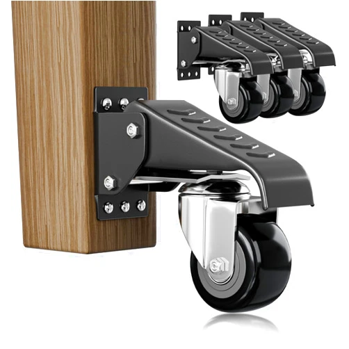 DOZAWA Workbench Casters Kit, 900 Lbs Retractable Casters Set of 4 Heavy Duty, 2.5