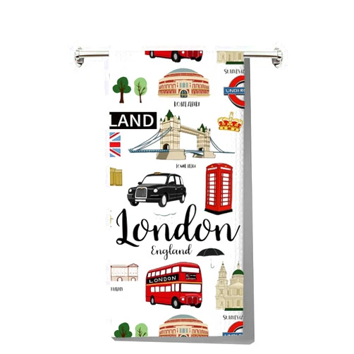 LEVLO London Kitchen Towel - Travel Souvenir Gift England Trip Dish Towels UK Vacation Merchandise