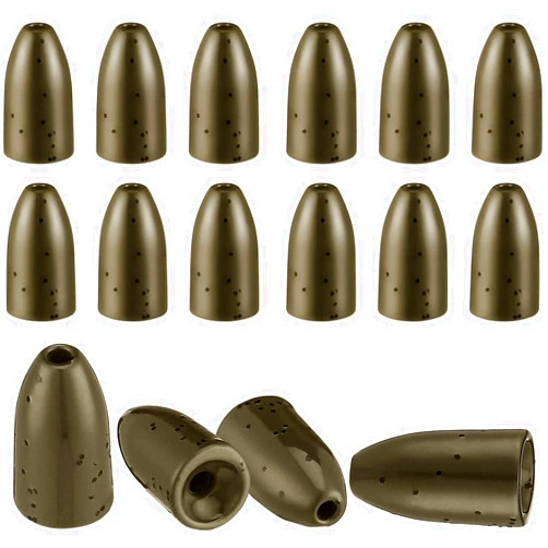 Skylety 16 Pcs Tungsten Fishing Weights for Bass Fishing Pitching and Flipping Sinker Size Sizes 1/8 1/4 3/16OZ Bullet Sinker, Bass Fishing Gear