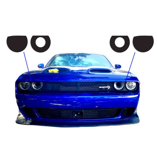 Luxe Auto Concepts Headlight Tint Kit for 2015-23 Dodge Challenger- Light Smoke Gloss | Exact Cut Vinyl Overlays | Tinted Dry Application LightWrap Film with Air Release Technology