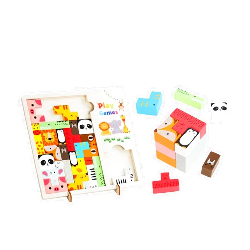 Generic Russian Blocks, Colorful Wooden Puzzle Blocks: STEM Intelligence Toys for 4-12 Years: Brain Teasers, Puzzles, Tangrams | Montessori Gifts, Autism Therapy