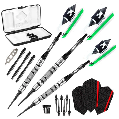 Viper Element 90% Tungsten Soft Tip Darts with Storage/Travel Case, 18 Grams