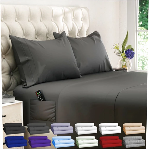 DREAMCARE King Size Sheets Set - Cooling Bed Sheets - 4pcs Set - up to 15