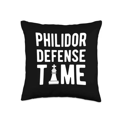 Board Game Designs Strategy Hobby Chess Philidor Defense Time Chess Player Throw Pillow, 16x16, Multicolor