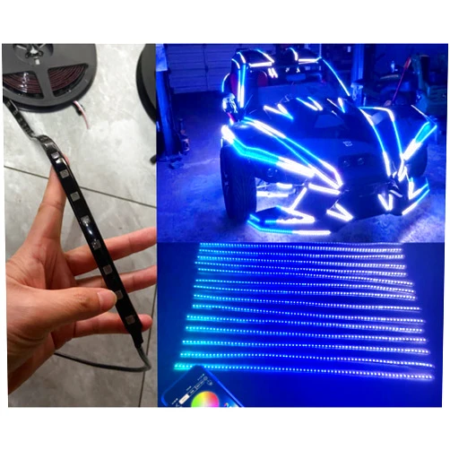 Ydzwavui IP65 Tinted/Smoked LEDs/Black Out PCB Strip 12PCS 6.5FT 78