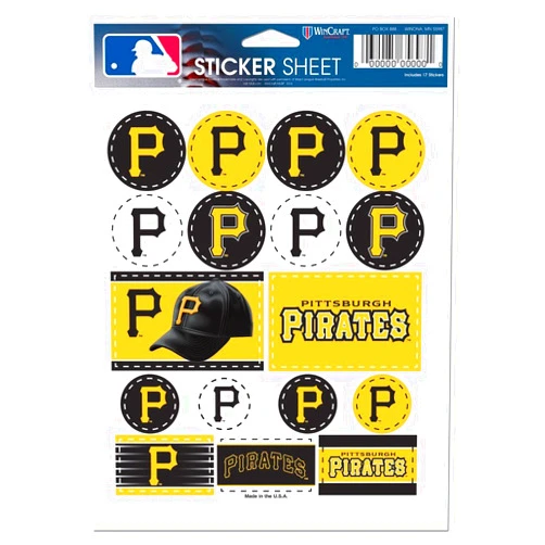Wincraft MLB Pittsburgh Pirates Vinyl Sticker Sheet, 5