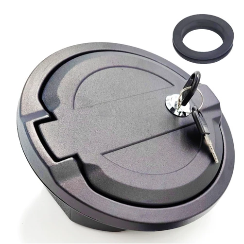 JkorkM Fuel Filler Door Gas Tank Cap Cover Replacement For 2018 2019 2020 2021 2022 2023 Jeep Wrangler JL & Unlimited(DO NOT fit TJ JK)(ABS + Aluminum+Key), OEM#82215123