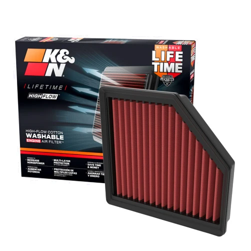 K&N High-Flow Original Lifetime Engine Air Filter: Increase Power: Premium, Washable: Compatible with 2021-2024 Mitsubishi/Nissan/Renault: Outlander, Qashqai, Rogue, X-Trail, Austral, 33-3174