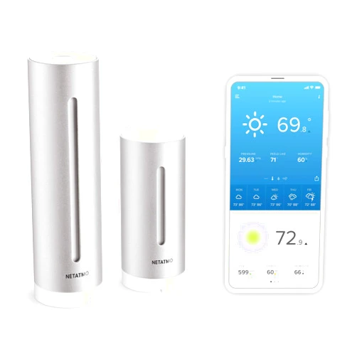 Netatmo Weather Station Indoor Outdoor with Wireless Outdoor Sensor - Compatible with Amazon Alexa & Apple HomeKit