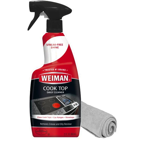 Weiman Daily Cooktop Cleaner with Microfiber Cloth Included for Glass Ceramic and Induction Cook Tops, 22oz