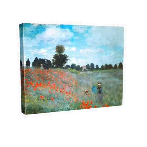 Wieco Art The Poppy Field Near Argenteuil Giclee Canvas Prints Wall Art of Claude Monet Famous Floral Oil Paintings Reproduction Classic Flowers Landscape Pictures Artwork for Bedroom Home Decorations