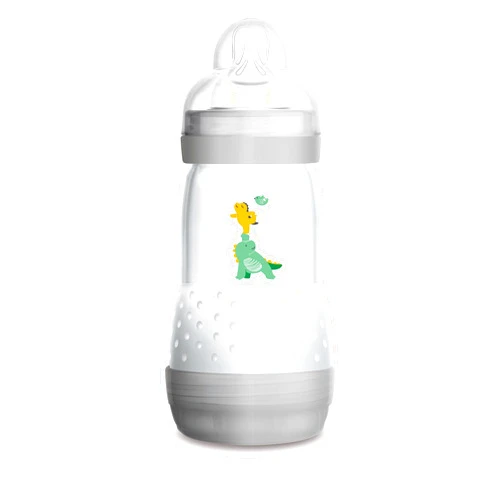 MAM Easy Start Anti-Colic Baby Bottle, Medium Flow, Breastfeeding-Like Silicone Nipple Bottle, Reduces Colic, Gas, & Reflux, Easy-to-Clean, BPA-Free, Vented Baby Bottles for Newborns, 2 Plus Months
