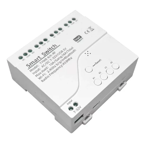 MHCOZY 4 Channel Smart WiFi RF Bluetooth Wireless Dry Contact Relay Switch Module,Phone app Remote Control,Work with Alexa Google Home (Tuya 4CH 5V AC/DC7-32V)
