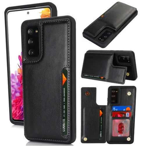 iCoverCase Compatible with Samsung Galaxy S20 FE Case with Card Holder, S20 FE Wallet Case for Women Men [RFID Blocking] PU Leather Protective Phone Case for S20 FE 5G (Black)