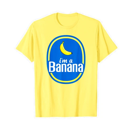 Banana Costume Matching Outfit Men Women Kids Gift I'm A Banana Costume Halloween Fruit Sticker Yellow Funny T-Shirt