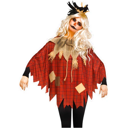 Fun World Scary Scarecrow Poncho, Adult Size