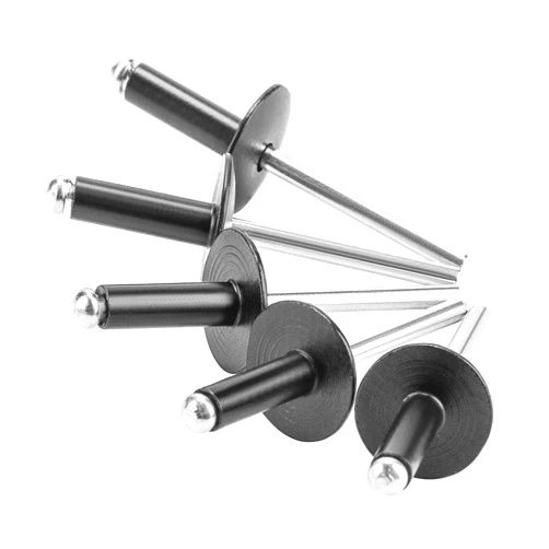 HZQX-Rop 100pcs black Large Flange Blind Rivets, Aluminum, Flange Diameter 5/8