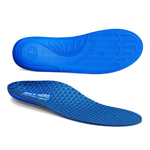 WALK·HERO COMFORT AND SUPPORT Walkhero Plantar Fasciitis Insoles, High Arch Support Orthotic Shoe Inserts, Relieve Foot Pain and Flat Foot (Mens 7-7 1/2 | Womens 9-9 1/2 Blue)
