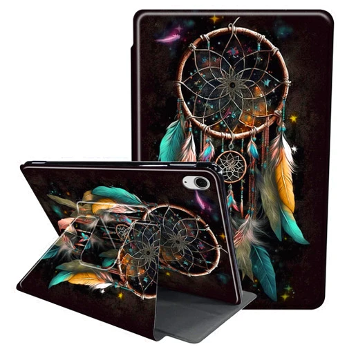 RAUEDWDJS Case for iPad Air 11-inch M2 2024,iPad Air 5th/4th Generation 10.9 Inch 2022/2020-360 Degree Rotating Multi-Angle Viewing Protective Cover with Auto Sleep/Wake-Dream Catcher