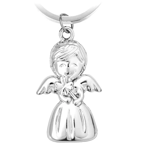 Shindel Guardian Angel Key Chain, Lucky Charm Pendant with Cloverleaf Good Luck Gift in Box for Exams Gift for Women Girlfriend