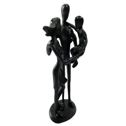 Briskfeel Passionate Family Sculpture Art Iron Statue Romantic Metal Ornament Couple Figurine Home and Office Decor (A1 Family)