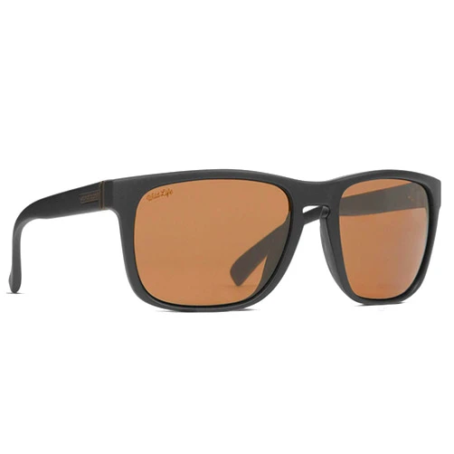 VonZipper Unisex Lomax Sunglasses - Black Soft Satin/Bronze Polar