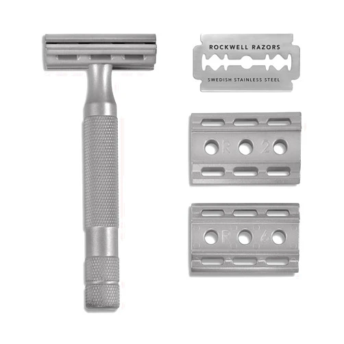ROCKWELL RAZORS Rockwell 6S Razor Adjustable Safety Double Edge Stainless Steel Razor + 5 blades