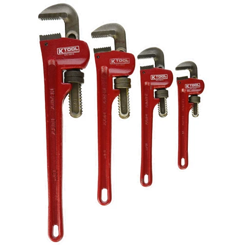 K Tool International 49000 Adjustable Pipe Wrench Set for Garages, Repair Shops and DIY, Drop Forged Steel Jaws, Cast Iron Body, Sizes include 8