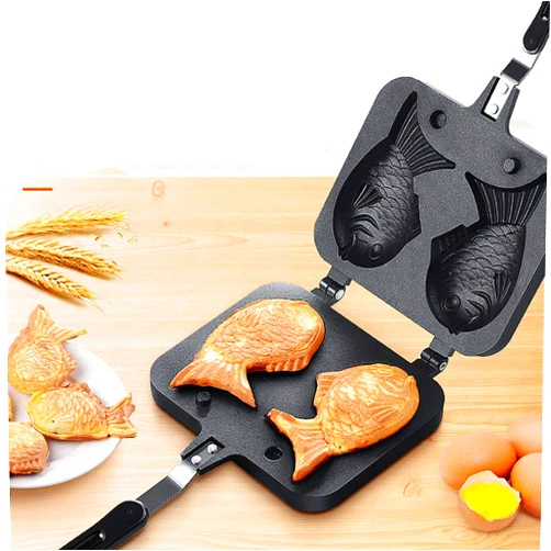 Blawicat Cake Pan Waffle Pan Cake Pan Bread Waffle Maker Aluminum Alloy Non-stick Waffle Cake Baking Mold Plate (Fish Mould)