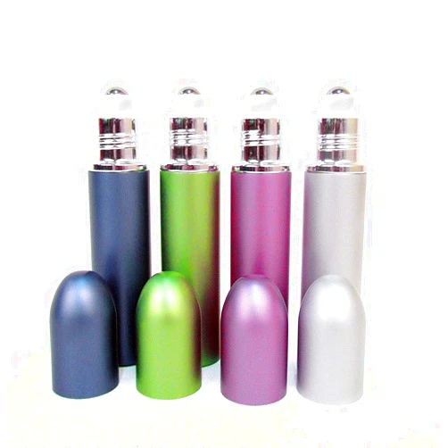 Rivertree Life Set of 4 Extra Large 20ml Aluminum & Glass Empty Roll On Bottles with Stainless Steel Balls for Essential Oils