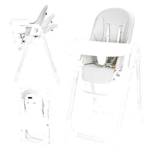 MMBABY 3-in-1 Foldable Baby High Chair with Removable Seat & Tray, Adjustable Height & Recline, Locking Wheels, Ideal for Babies and Toddlers - A Versatile and Convenient Baby High Chair.