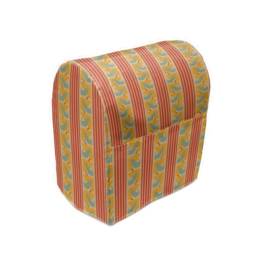 Ambesonne Abstract Stand Mixer Cover, Funky Geometric Retro Pattern Groovy Fashion in African Effects, Kitchen Appliance Organizer Bag Cover with a Pocket, 6-8 Quarts, Dark Coral Apricot