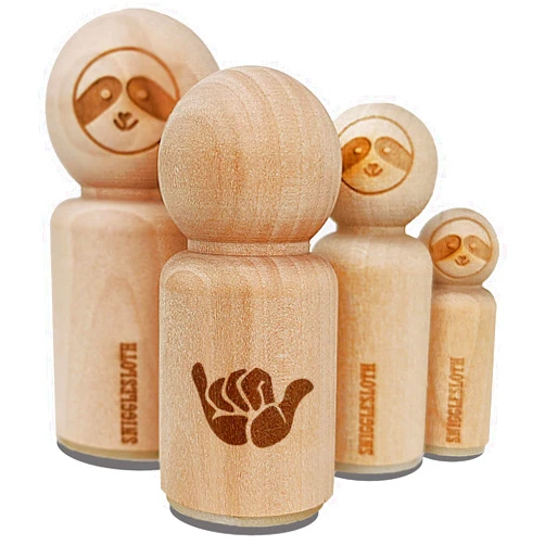 Sniggle Sloth Shaka Hang Loose Surfer Sign Rubber Stamp for Stamping Crafting Planners - 1/2 Inch Mini