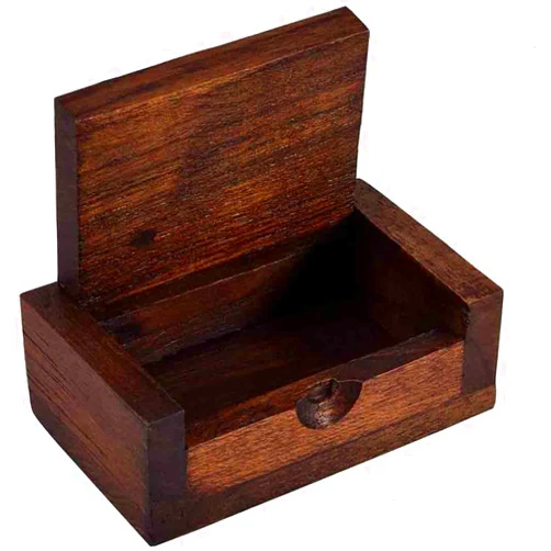 Galsawi Teak Wood Toothpick Holder Cotton Swab Storage Case Portable Toothpick Dispenser Box Container Mini Wooden Box Toothpick Box