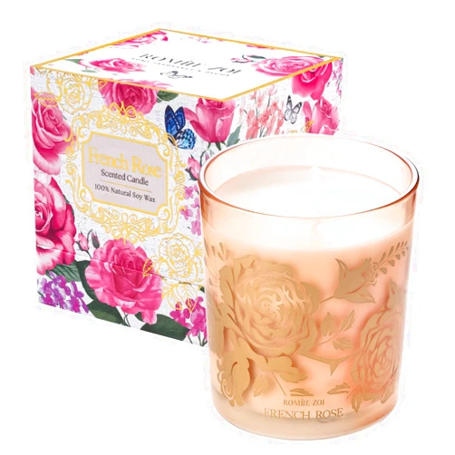 ROMIIE ZOI Scented Candle - French Rose - 6oz Aromatherapy Soy Wax Jar Candle for Home, Gifts for Women - 170g