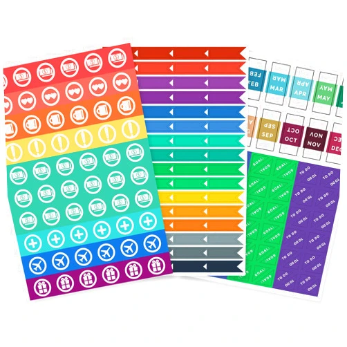 Papercode The Simple Elephant Stickers - Productivity Planner Stickers - Perfect Fit with Planners, Journals, Agendas - Variety Pack with Calendar Tabs, Events, Flags - 6 Sheets - 392 Stickers