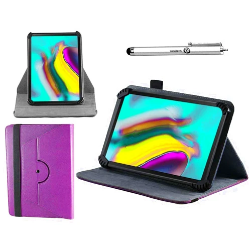 Navitech Purple Case with 360 Rotational Stand & Stylus Compatible with Sxhlseller 10.1 Inch Tablet