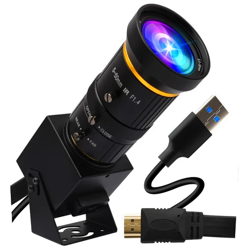 IEights 4K USB3.0 HDMI Camera 4K 60fps Manual Zoom Webcam for Computer Mini Lightburn Camera for Laser Engraver H.264 Telescope USB Security Camera Industrial PC Camera for Raspberry Pi Jetson Nano