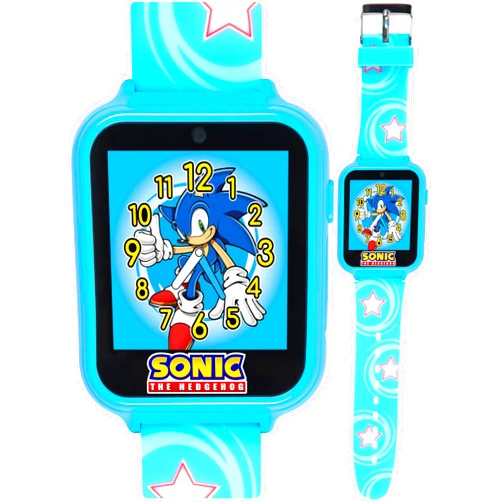 Accutime SEGA Sonic the Hedgehog Educational Learning Touchscreen Smart Watch Toy for Boys, Girls, Toddlers - Selfie Cam, Learning Games, Alarm, Calculator, Pedometer (Model: SNC4055AZ)